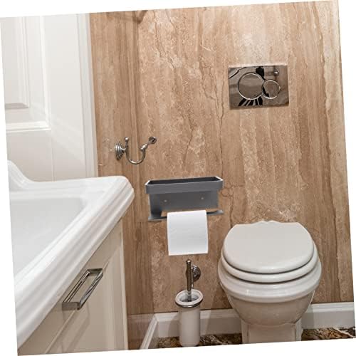 Wall-Mounted Toilet Paper Holder with Shelf 1
