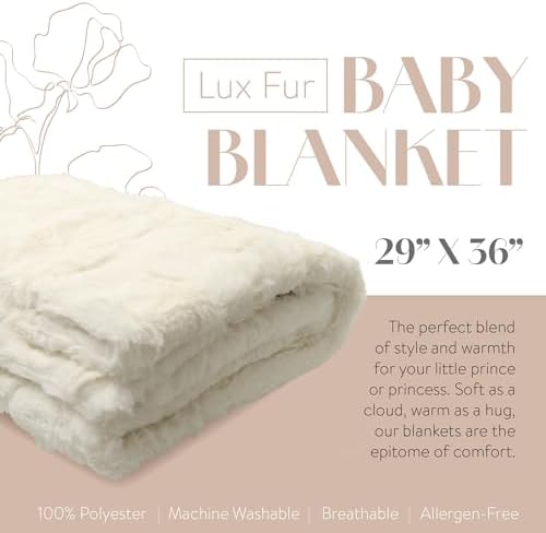 Faux Fur Baby Blanket - Soft Plush Swaddle for Newborns