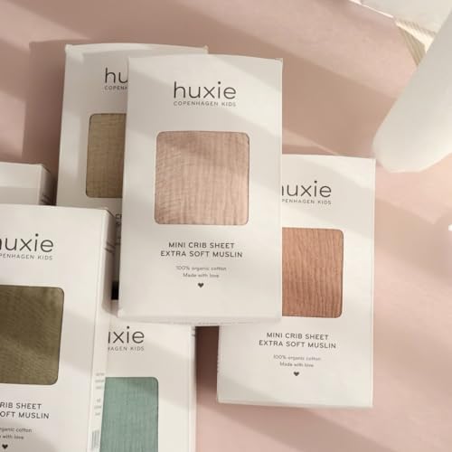 Huxie Mini Crib Sheets - Organic Cotton Muslin Fitted 24 x 38