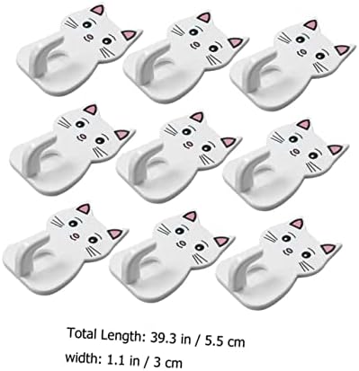 9pcs Cat Shaped Towel Hooks for Bathroom Storage