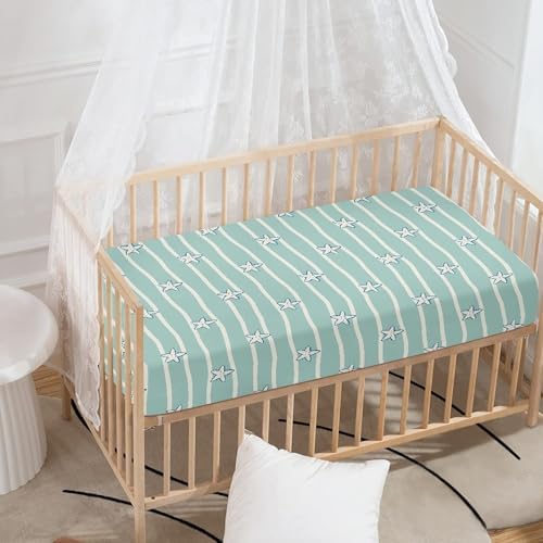 Cute Cartoon Starfish Crib Sheet 28x52