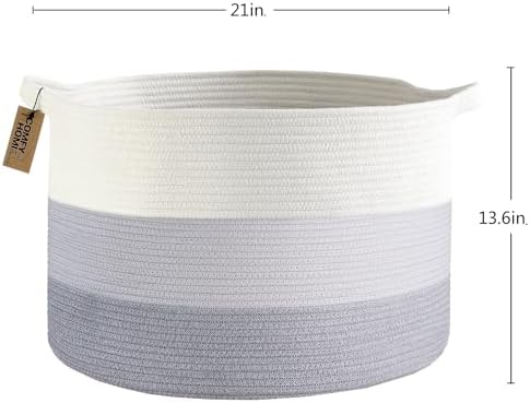 COMFY-HOMI XXXL Laundry Basket - White and Grey