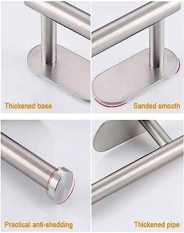 Silvery Adhesive Toilet Paper Holder with Extra Nano Tape