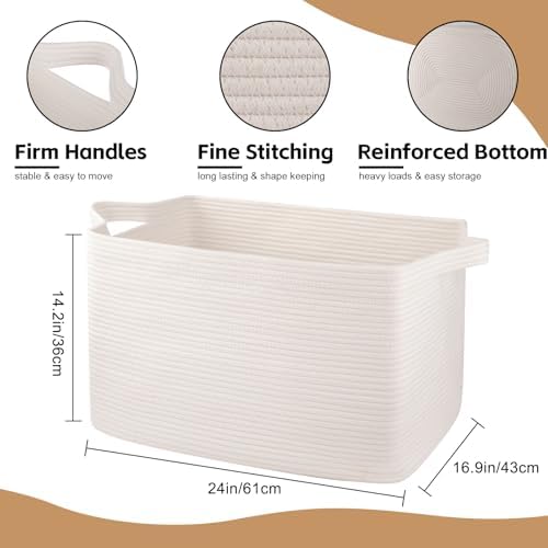 OIASKET 95L Extra Large Woven Storage Basket