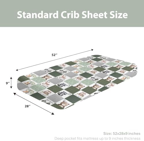 Cute Forest Animal Crib Sheets 52x28 Inch Fitted Mattress Cover