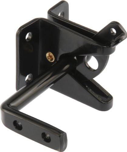 The Hillman Group 853342 Out Swinging Gate Latch - Black 1-Pack