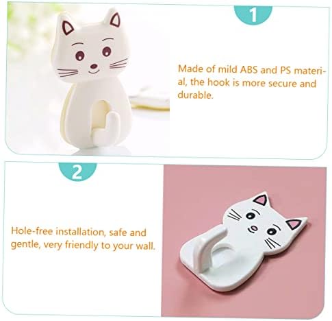 Amosfun 9pcs Cat Shaped Wall Hooks for Bathroom Storage