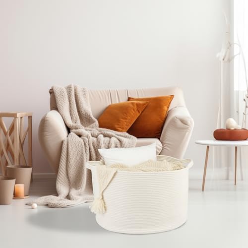 Large Cotton Rope Storage Basket for Kids and Dogs