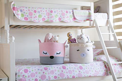 LUXILILY Woven Baby Basket with Lamb Design