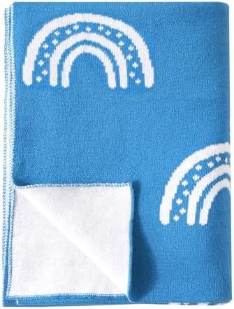 Davids Kids Rainbow Cotton Knitted Baby Blanket