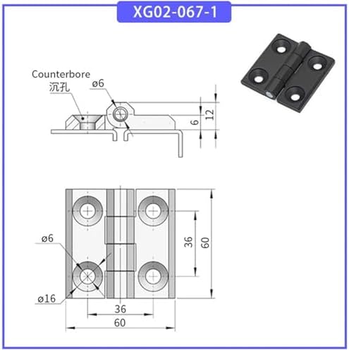 Heavy Duty Zinc Alloy Gate Hinge 1pc Black