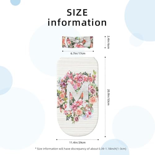 Letter M Flower Swaddle Blanket with Headband for Newborn