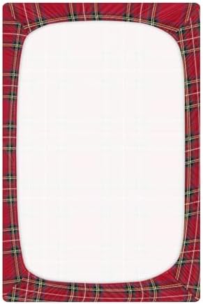 Joisal Red Check Crib Sheets Fitted Toddler Bedding