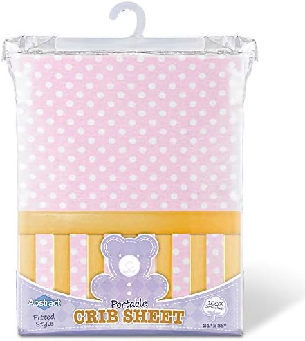 Abstract Mini Crib Cotton Sheets - 24x38 Pink Polka Dot