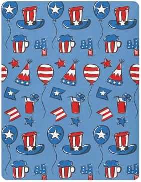 KICPOAY July 4th Flag Star Balloon Crib Sheets 1
