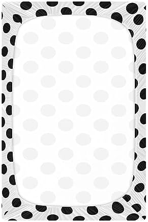 Black White Polka Dot Toddler Crib Sheet - Soft Fit 52x28x9in