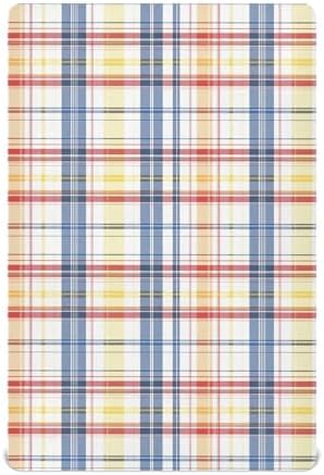 Gbjiemia Plaid Crib Sheets for Boys Girls