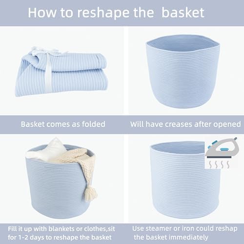 Cotton Rope Storage Basket 16 x 14 for Kids