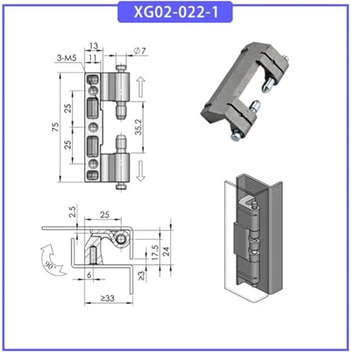 FANGZHNHT Zinc Alloy Detachable Gate Hinge 1pcs White