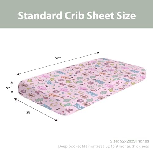 Soft Stretchy Crib Sheets for Boy Girl 52x28 Desert Country Cactus Moon