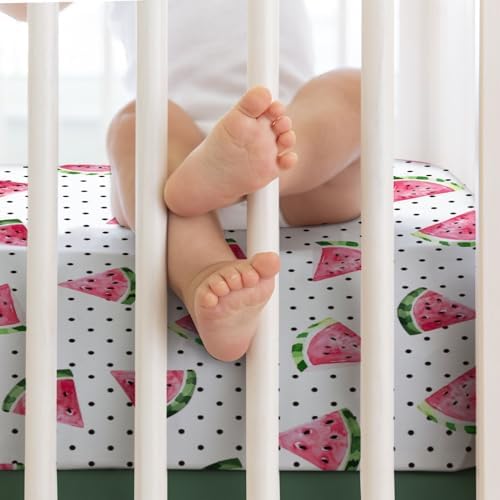 Watermelon Dots Crib Sheets 52x28 for Boy Girl