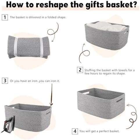 OIAHOMY 2 Pack Woven Storage Baskets for Shelves and Closets