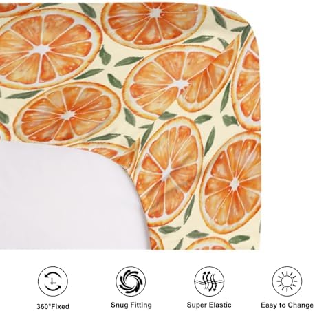 KASTLEE Cute Orange Sweet Fitted Crib Sheets 52x28