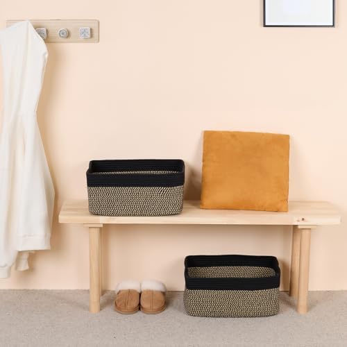 MiniArk 2 Pack Woven Brown Storage Baskets 17x13x75 Inch