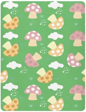 KICPOAY Fitted Crib Sheets with Mushrooms Pattern