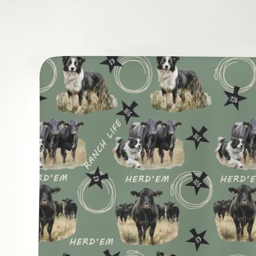 ZoUbqchY Herding Dogs Baby Crib Sheets 52x28 Inch