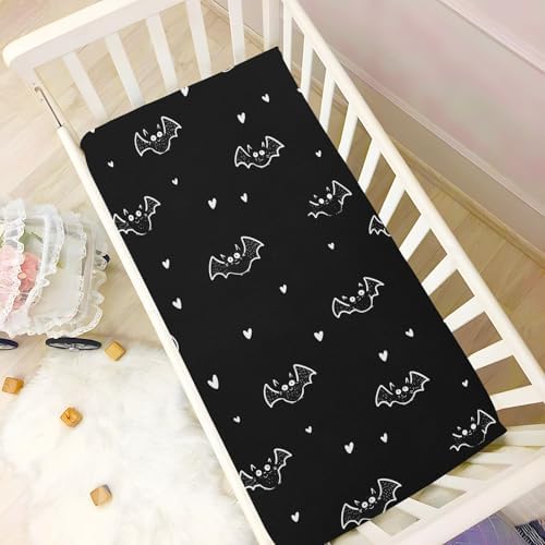 Halloween Cute Bats Crib Sheets Boys Girls 27x39 Inch Pack and Play Set