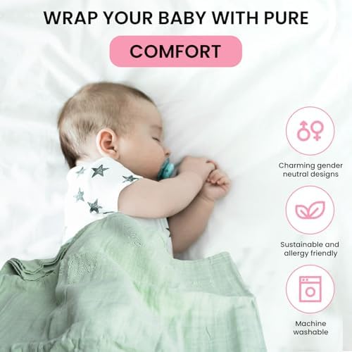 Luvvie Organic Muslin Swaddle Blankets 3-Pack 1