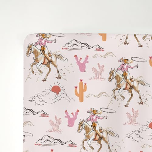 Cute Pink Cowgirl Baby Crib Sheets 52x28