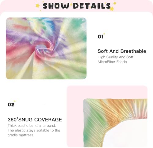 Wassud Tie Dye Crib Sheets for Boys Girls 28x52 1