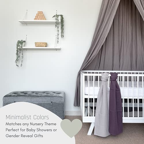 MOZAH Organic Muslin Swaddle Blankets - 2 Pack for Baby Boy and Girl