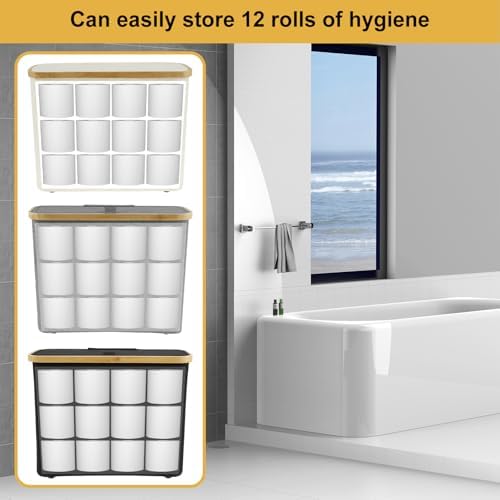 Foldable Toilet Paper Storage Basket with Lid and Transparent Window