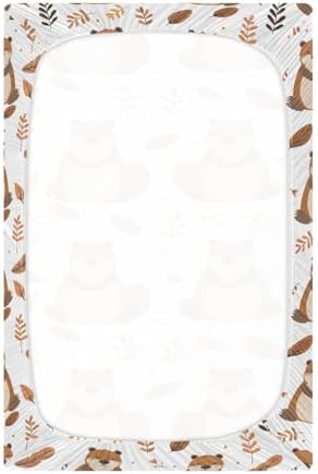 ALAZA Cute Beaver Forest Baby Crib Fitted Sheet