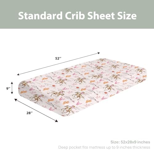 Cute Pink Cowgirl Baby Crib Sheets 52x28