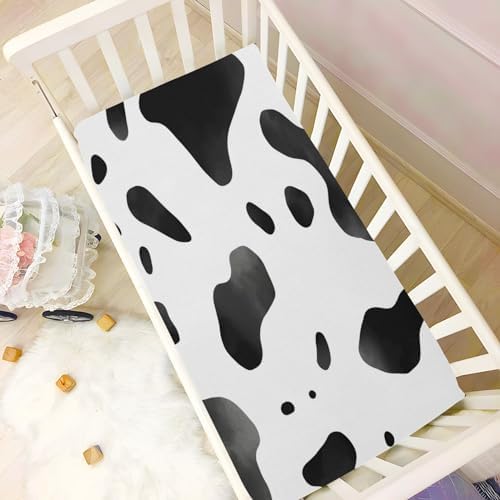 Wassud Cow Print Crib Sheets Pack and Play