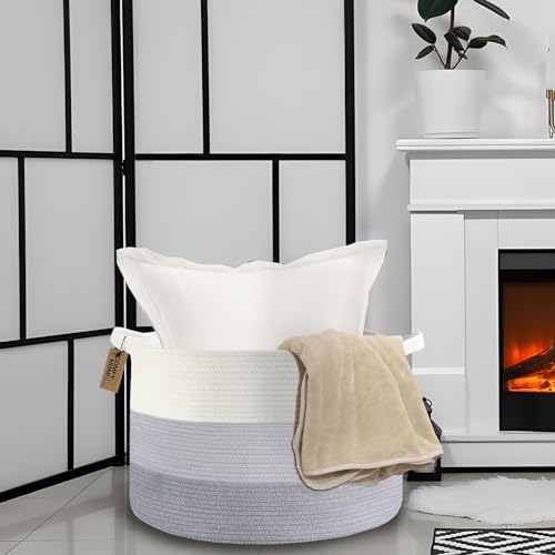 COMFY-HOMI XXXL Laundry Basket - White and Grey