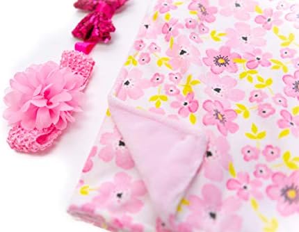 Cudlie Floral Blanket with 2 Headbands Set