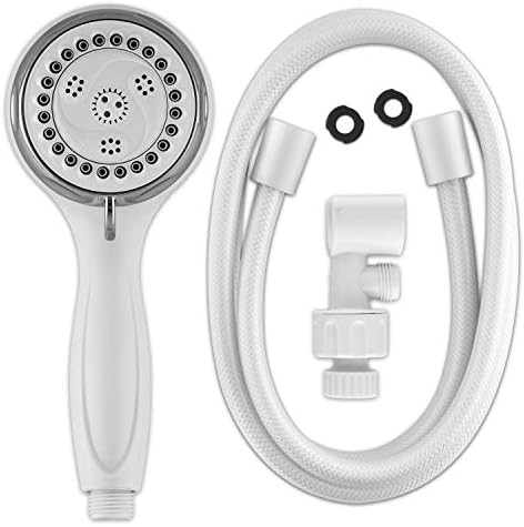 Waterpik 6-Mode Handheld Shower Head with 5-Foot Hose Classic White