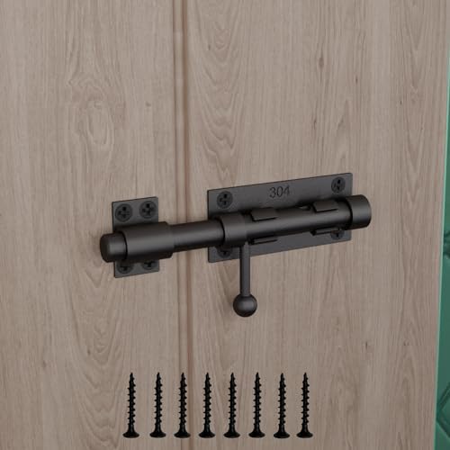 Slide Bolt Gate Latch - 63 Inch Heavy Duty 304 Stainless Steel Black