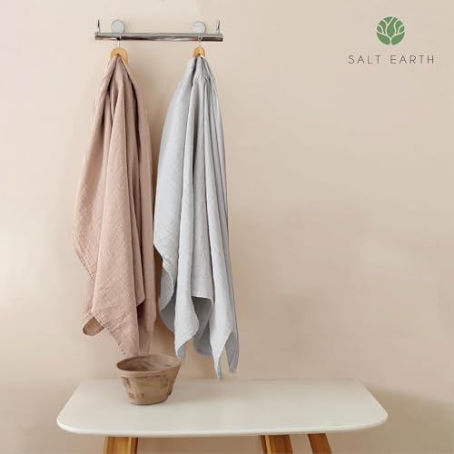Salt Earth Organic Cotton Swaddle Blanket 2 Pack 47x47 Inch GOTS Certified