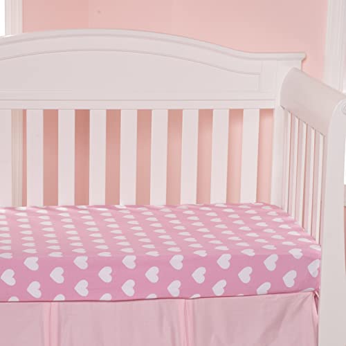 2 Pack Fitted Crib Sheets for Girls in Pink and Purple Designs