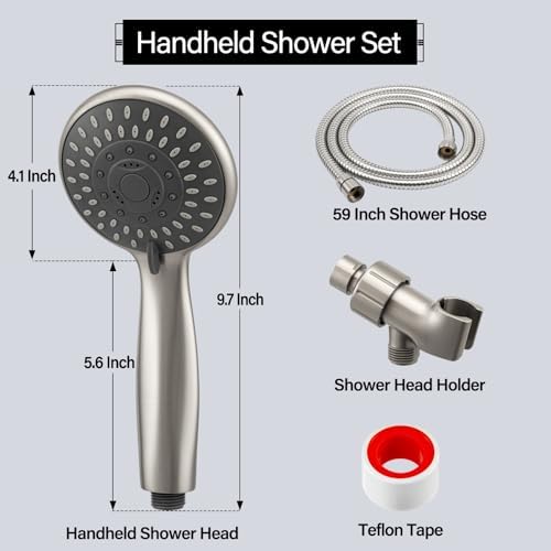 Briout Handheld Shower Head with 5 Spray Modes