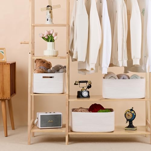 MiniArk Woven Storage Baskets 2 Pack 17x13x75 Off White