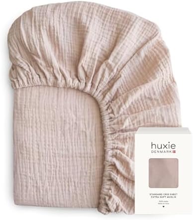 Huxie Organic Cotton Muslin Crib Sheet 28x52 Blush