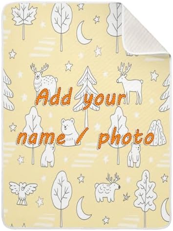 Custom Nordic Animal Deer Swaddle Blanket for Baby Girl 1