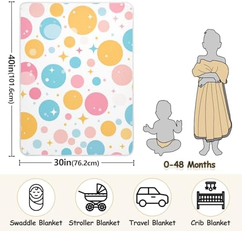 Sanluoli Cozy Cotton Muslin Swaddle Blanket 30x40in